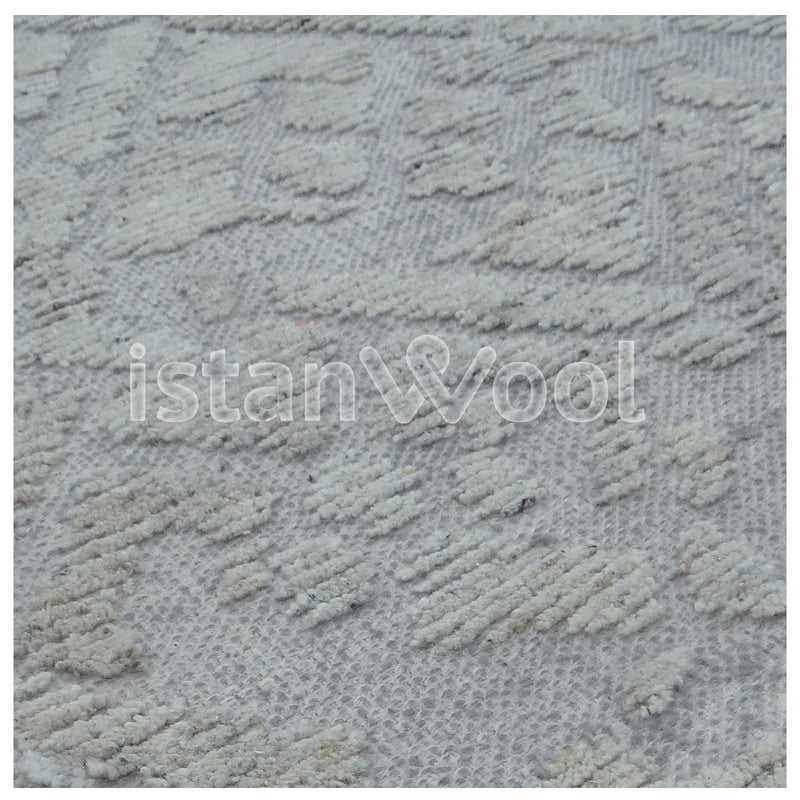 Alfombra Moderna para Terraza Tipo Boucle, Color Blanco. Colección Tibet